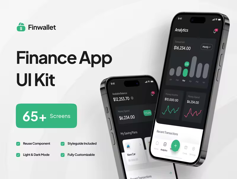 小咖下午茶：金融财务钱包App移动应用程序 UI 套件