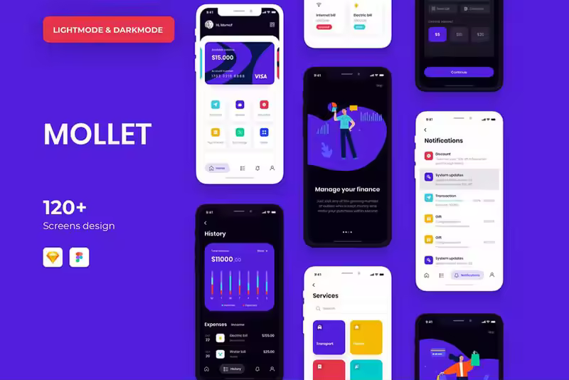 小咖下午茶：钱包App应用程序 UI 套件