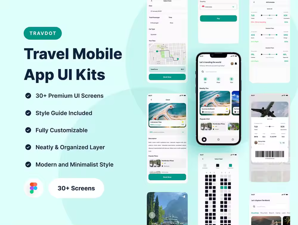 小咖下午茶：旅游移动应用程序 UI 套件