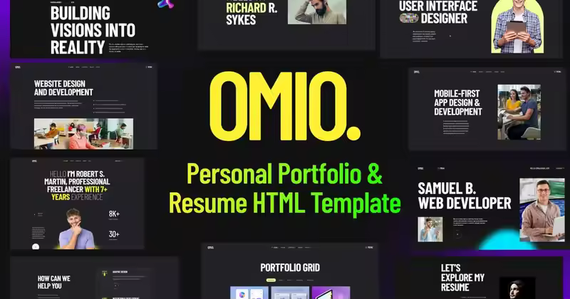 Omio – 现代个人作品集 HTML 模板