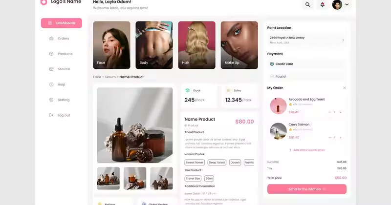 化妆品商店仪表板 UI 套件