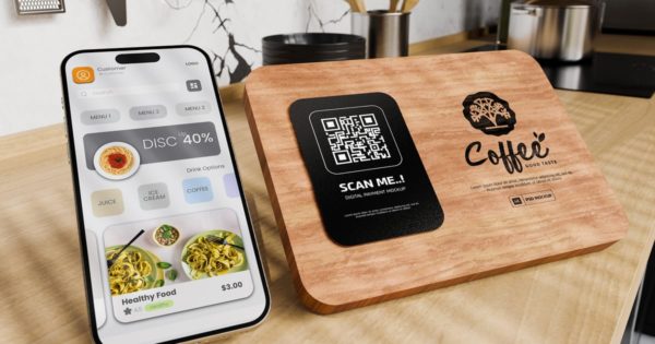 QR 码和屏幕智能手机模型