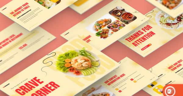 Crave Corner – 食品和餐厅 PowerPoint