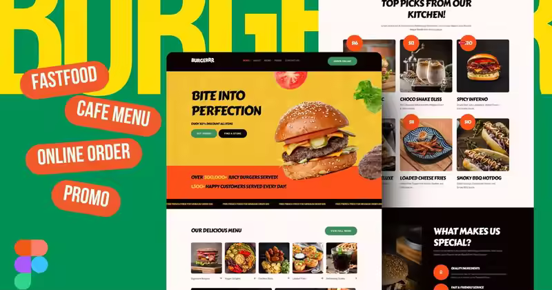Burgerr – 快餐店 Figma 网站