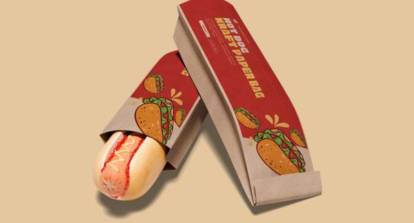 热狗牛皮纸托盘模型