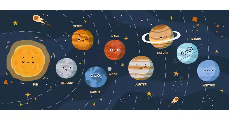 可爱的太阳系行星角色