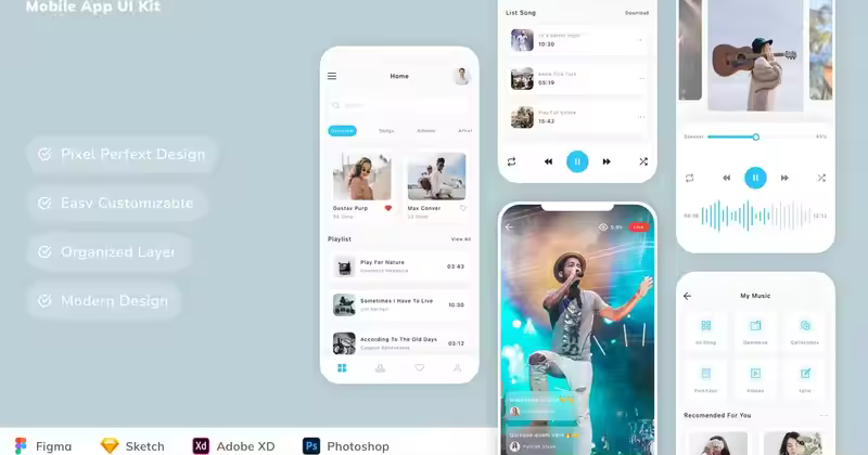 音乐播放器移动应用程序 UI 套件