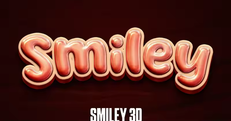 笑脸 3D 文字效果