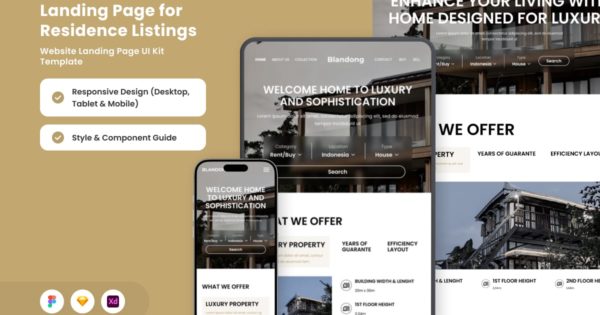 Blondong – 现代房地产登陆页面