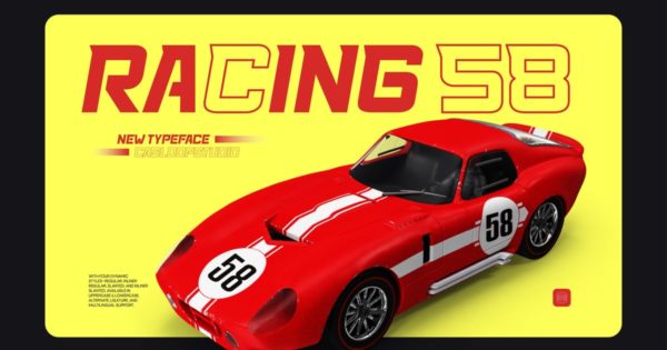 Racing 58 – 运动赛车徽标字体