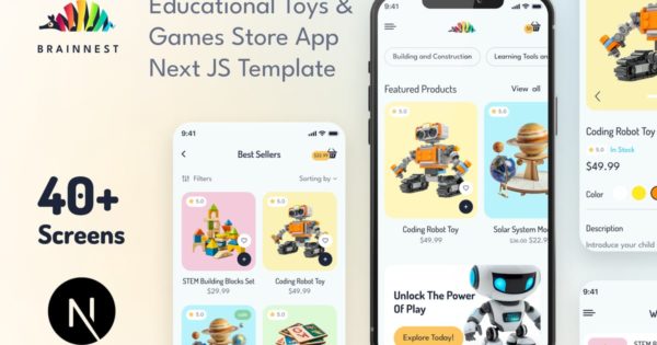 BrainNest – 教育玩具 Next JS App