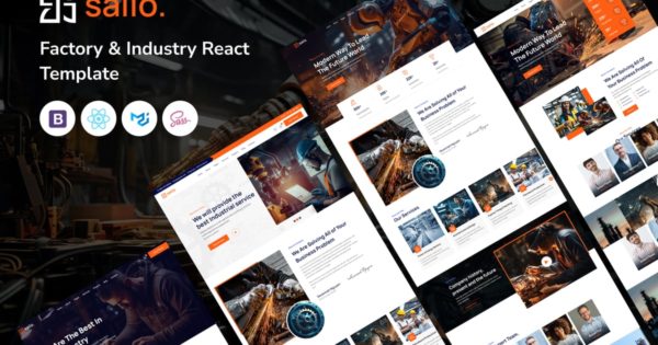 Sailo – 工厂和工业 React 模板