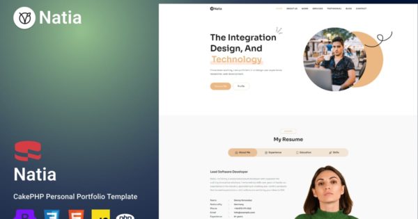 Natia – 个人作品集 CakePHP 模板