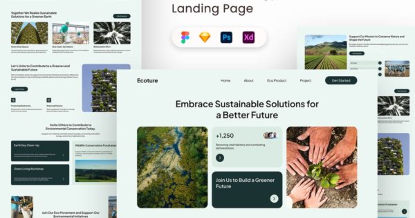 Ecoture – 生态与环境登陆页面 UI