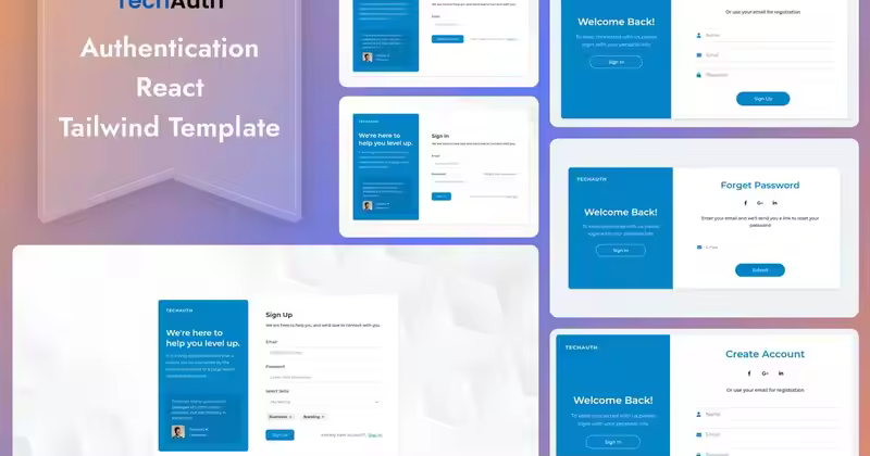 TechAuth – React Auth 页面 Tailwind 模板