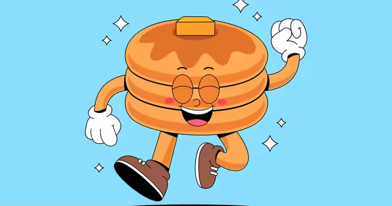快乐煎饼卡通矢量