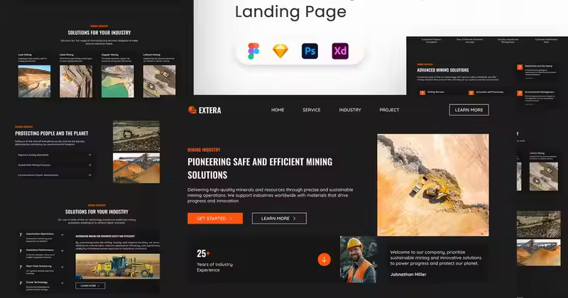 采矿业登陆页面 UI 套件
