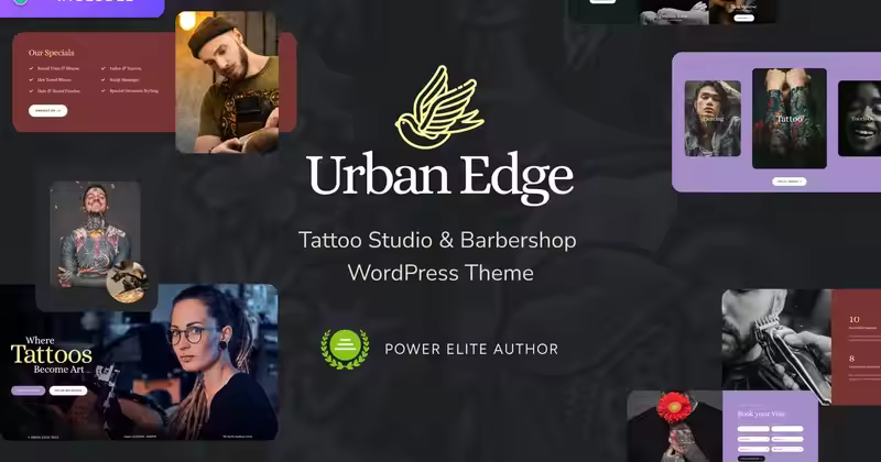 Urban Edge – 理发店和纹身工作室主题