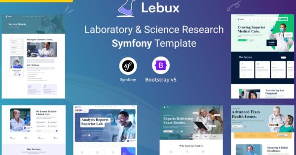 Labux – 实验室和研究 Symfony 7 模板
