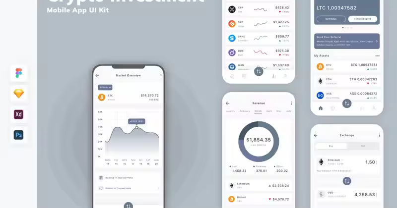 加密投资移动应用程序 UI 套件