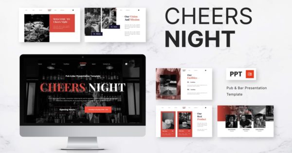 欢呼之夜 – 酒吧 PowerPoint 模板