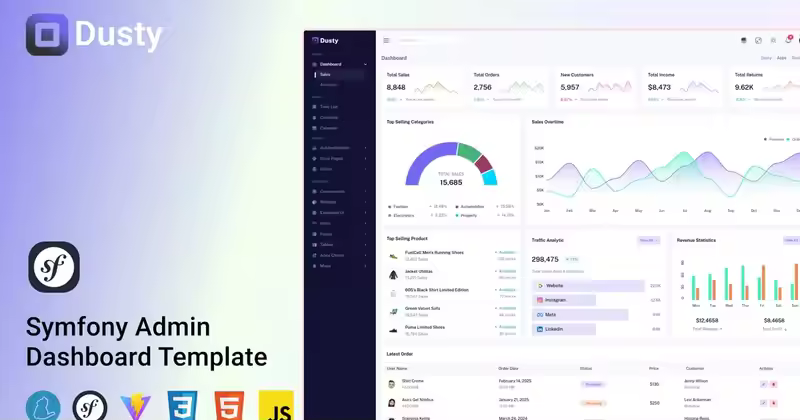 Dusty – Symfony 管理及仪表盘模板