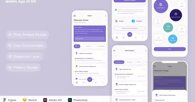 工作平台移动应用 UI 套件