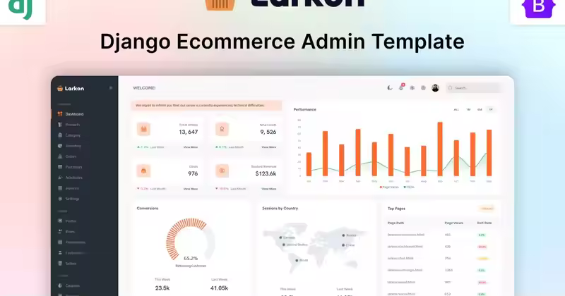 Larkon – Django 电子商务管理仪表板模板