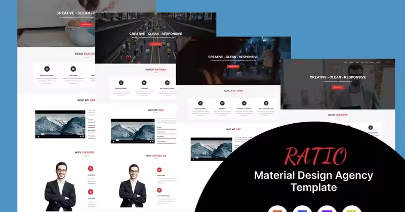 比率 – 材料设计机构 HTML 模板