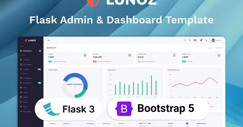 Lunoz – Flask 管理和仪表板模板