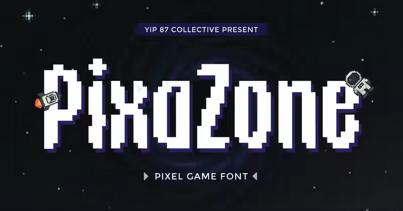 PixaZone – 复古像素数字游戏字体