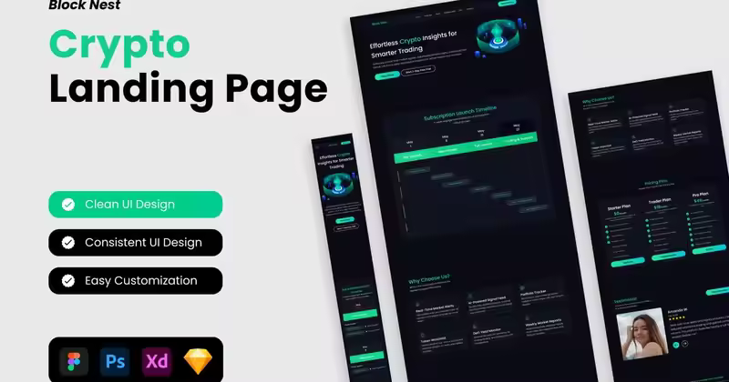 Block Nest – 加密货币订阅登陆页面