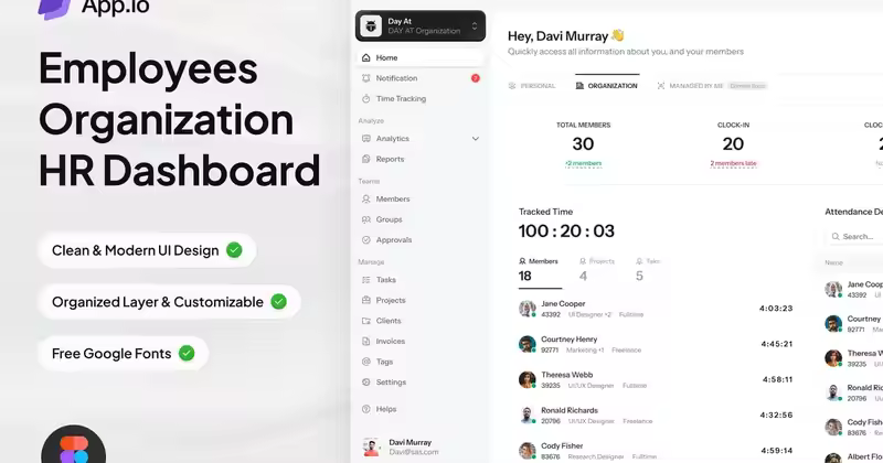 App.io – 员工组织人力资源仪表盘