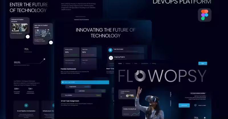 DevOps 平台深色未来主义登陆页面