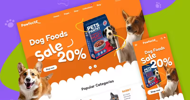 Pawfect – 宠物商店登陆页面