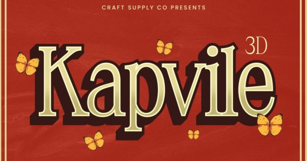 Kapvile现代3D衬线字体
