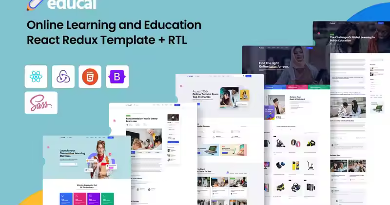 Educal – 教育 React Redux 模板 + RTL