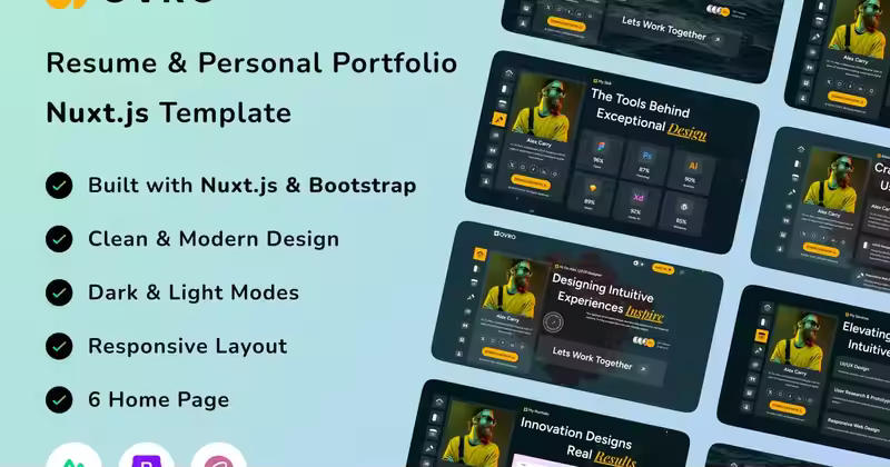 Ovro – NuxtJS 简历和个人作品集模板