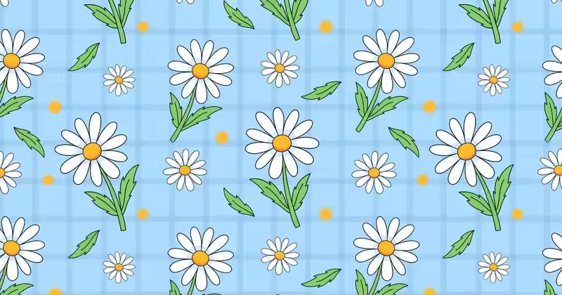 手绘白花无缝图案