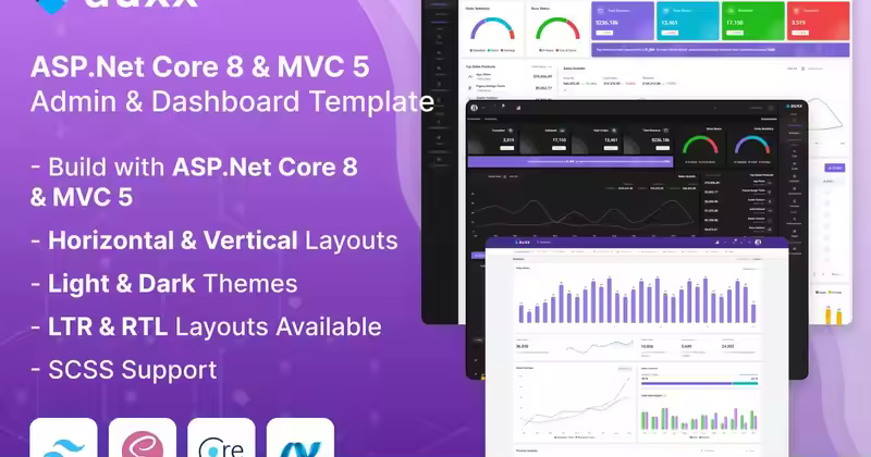 Auxx – ASP.Net & MVC 管理及仪表板模板