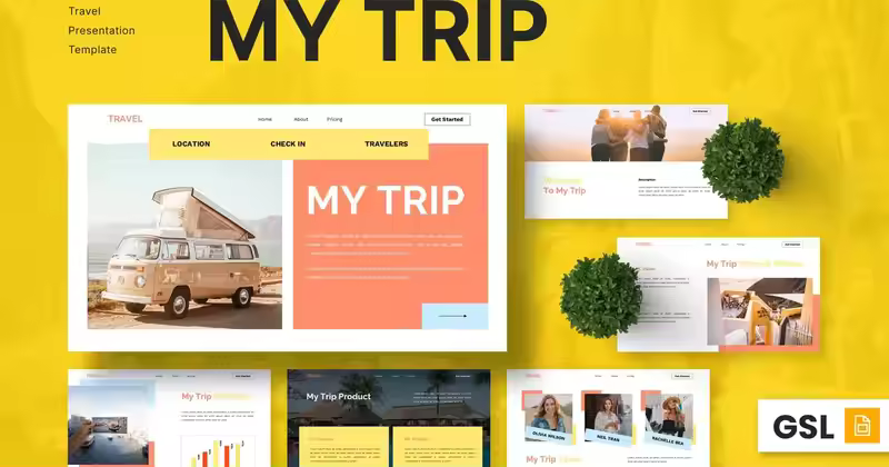 我的旅行 – 旅行 Google 幻灯片模板