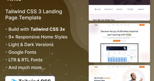 Twito – Tailwind CSS 登陆页面模板