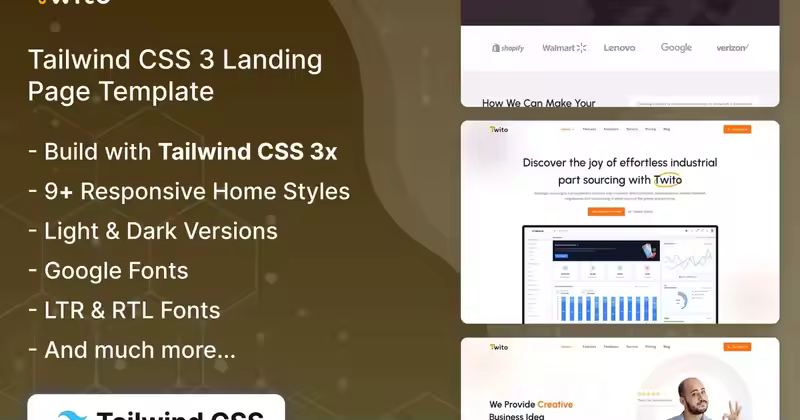 Twito – Tailwind CSS 登陆页面模板
