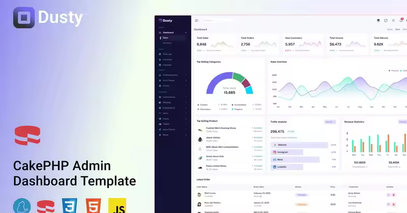 Dusty – CakePHP 管理及仪表盘模板