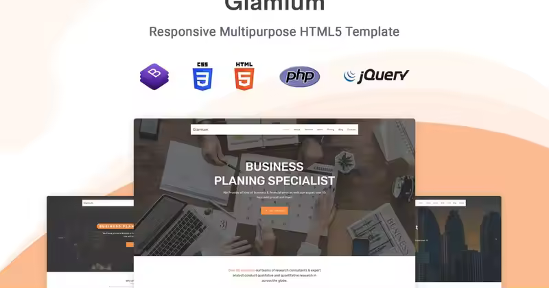 Glamium – 单页多用途 HTML5 模板