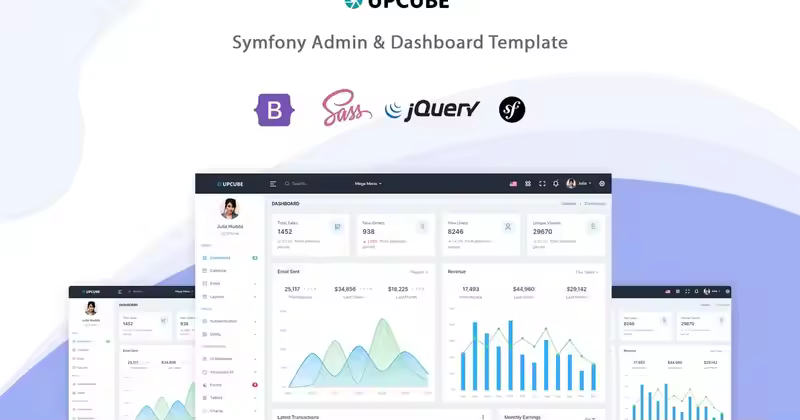 Upcube – Symfony 管理及仪表盘模板