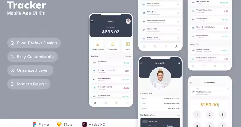 个人财务追踪移动应用程序 UI 套件