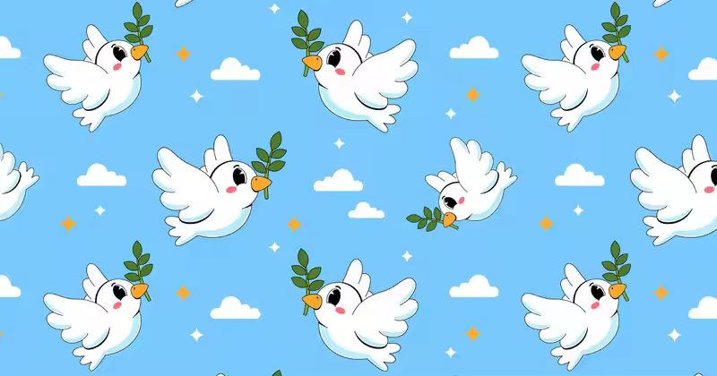 可爱的鸽子无缝图案