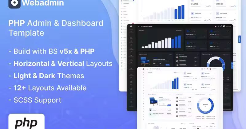 Webadmin – PHP 管理和仪表板模板
