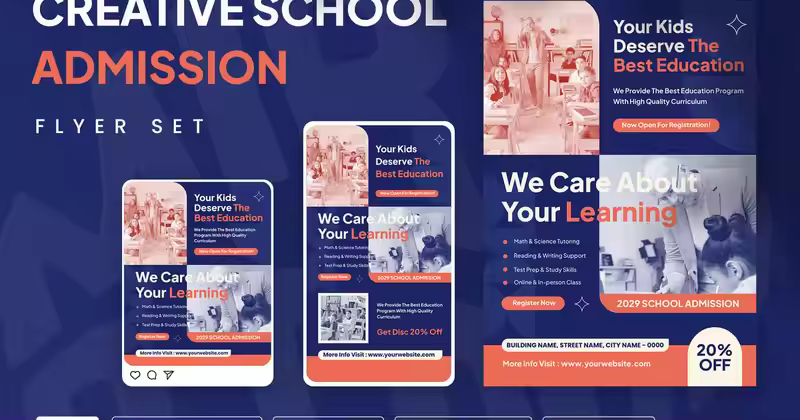 创意学校招生传单套装